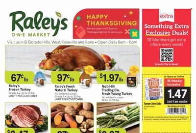 Raley's (CA, NV) Weekly Ad Flyer Specials November 16 to November 24, 2022