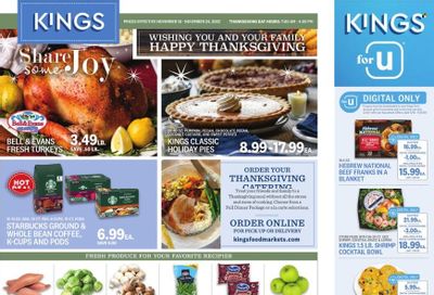 Kings Food Markets (CT, NJ, NY) Weekly Ad Flyer Specials November 18 to November 24, 2022