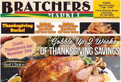 Bratchers Market (MO) Weekly Ad Flyer Specials November 16 to November 29, 2022