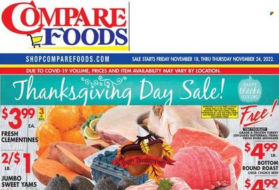 Compare Foods (CT, MD, NC, NJ, NY, RI) Weekly Ad Flyer Specials November 18 to November 24, 2022