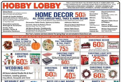 Hobby Lobby Weekly Ad Flyer Specials November 20 to November 26, 2022