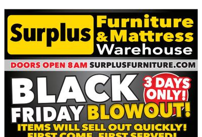 Surplus Furniture & Mattress Warehouse Black Friday (Winnipeg) Flyer November 21 to 27