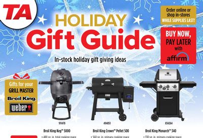 TA Appliances & Barbecues Holiday Gift Guide Flyer November 18 to 30