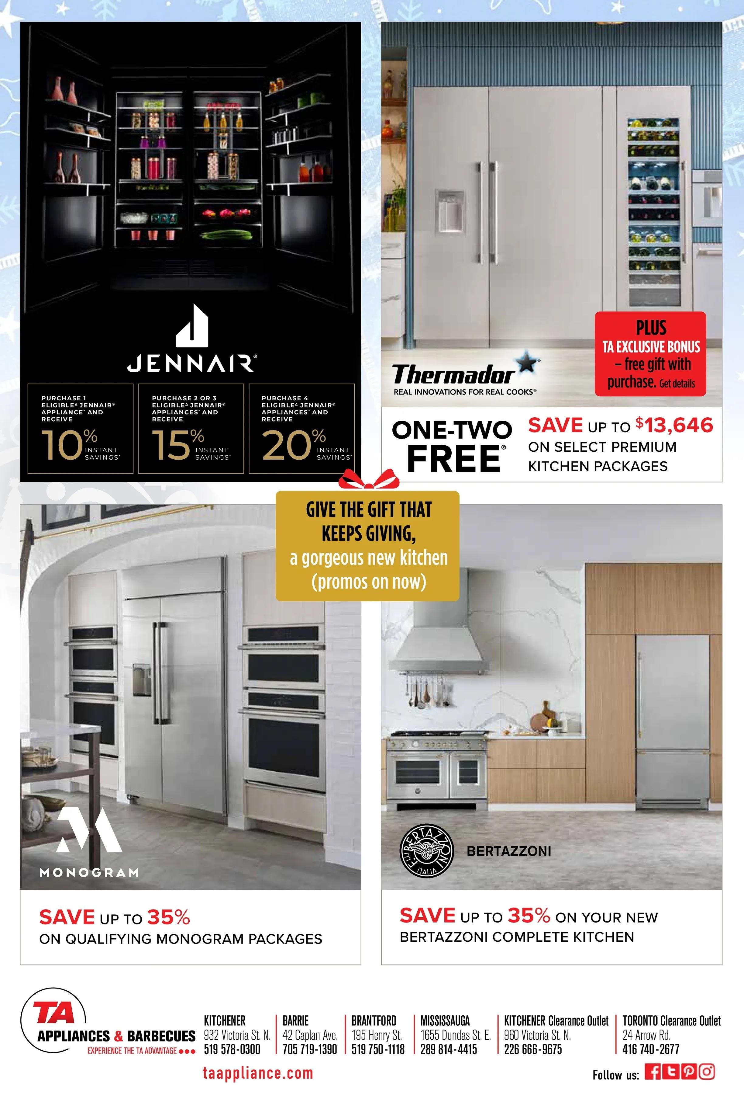 TA Appliances & Barbecues Holiday Gift Guide Flyer December 1 to 31