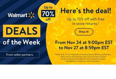 Walmart Deals Of The Week From Online Seller Partners November 24 to 27