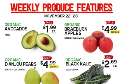 Pomme Natural Market Weekly Produce Flyer November 22 to 28
