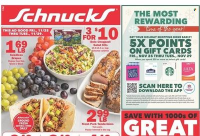 Schnucks (IA, IL, IN, MO) Weekly Ad Flyer Specials November 25 to November 29, 2022