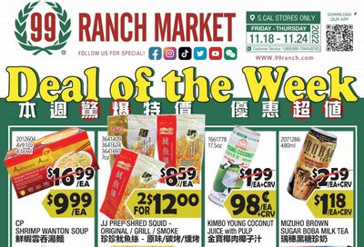 99 Ranch Market (40, CA) Weekly Ad Flyer Specials November 18 to November 24, 2022