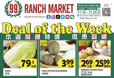 99 Ranch Market (OR) Weekly Ad Flyer Specials November 18 to November 24, 2022