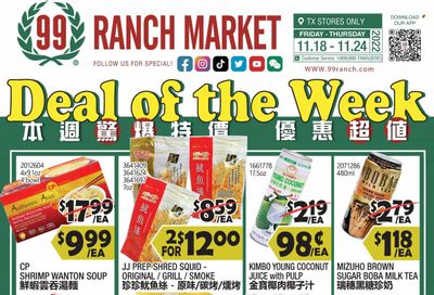 99 Ranch Market (TX) Weekly Ad Flyer Specials November 18 to November 24, 2022
