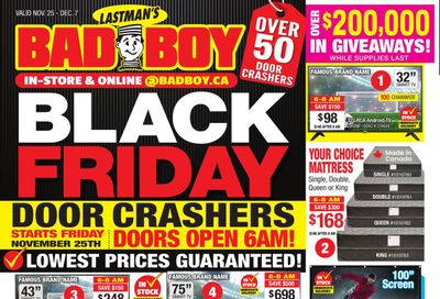 Lastman's Bad Boy Superstore Black Friday Flyer November 25 to December 7