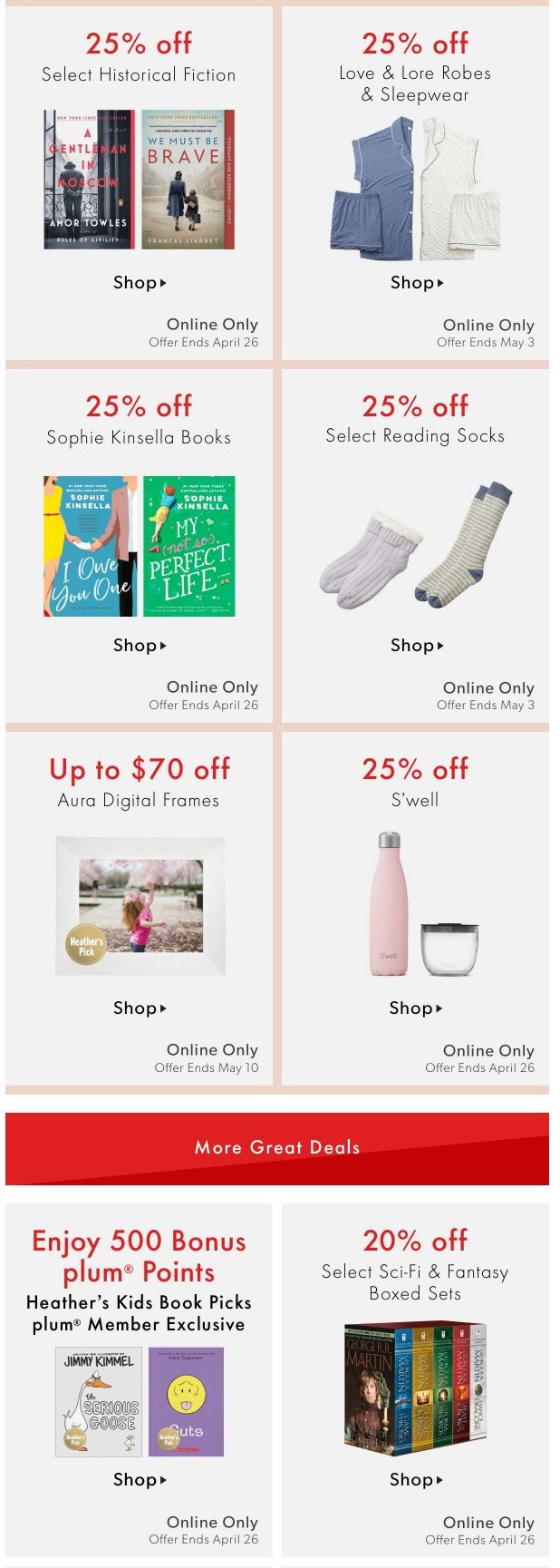 Chapters Indigo Online Deals of the Week April 20 to 26