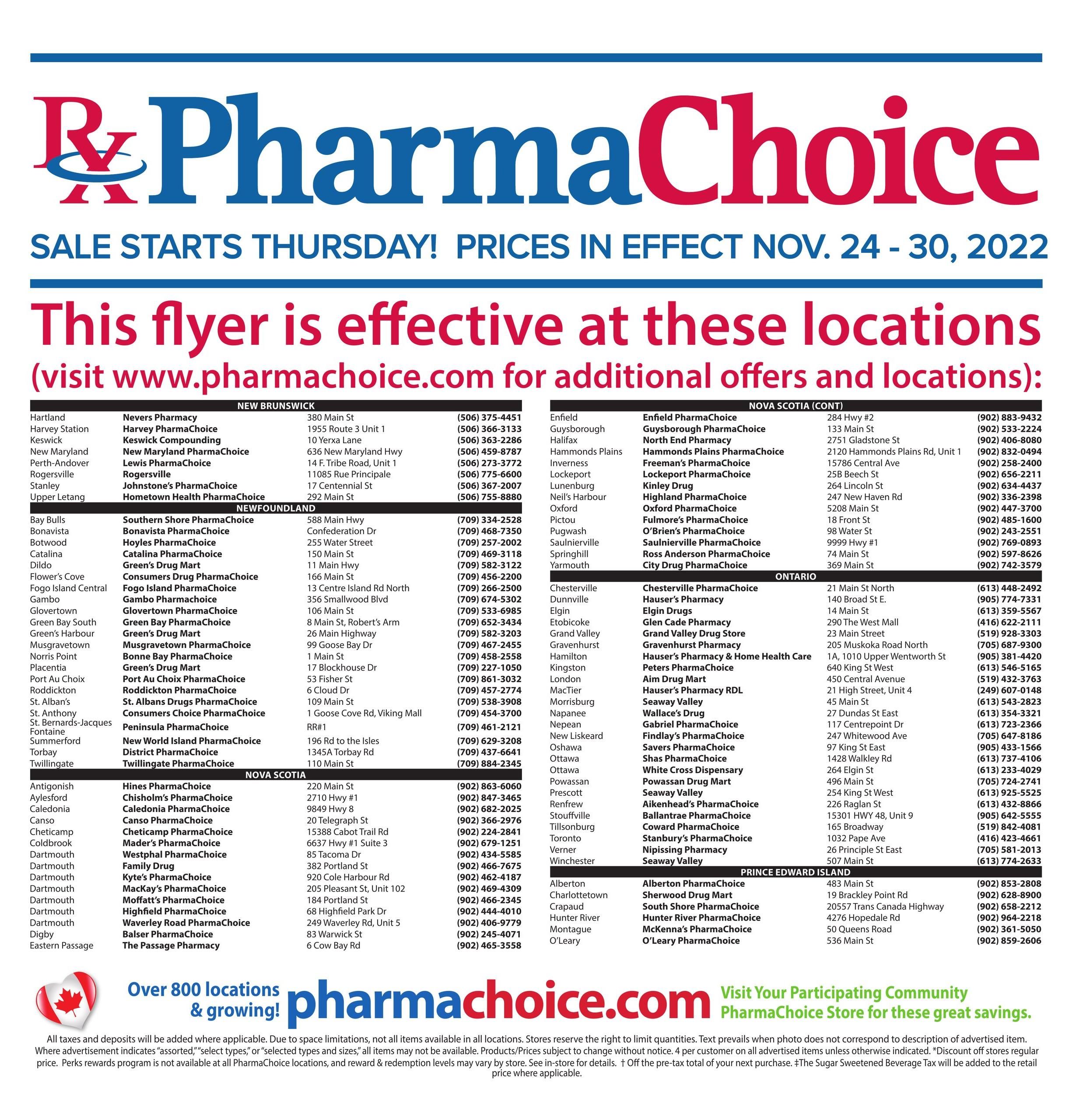 PharmaChoice (ON & Atlantic) Flyer November 24 to 30