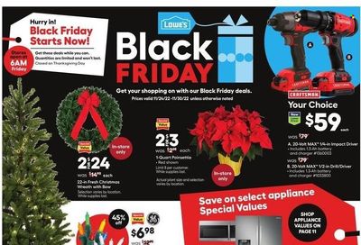 Lowe's Weekly Ad Flyer Specials November 24 to November 30, 2022