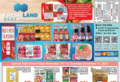 FreshLand Supermarket Flyer November 25 to December 1