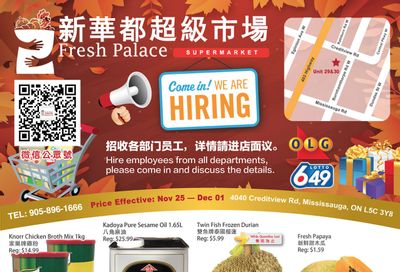 Fresh Palace Supermarket Flyer November 25 to December 1