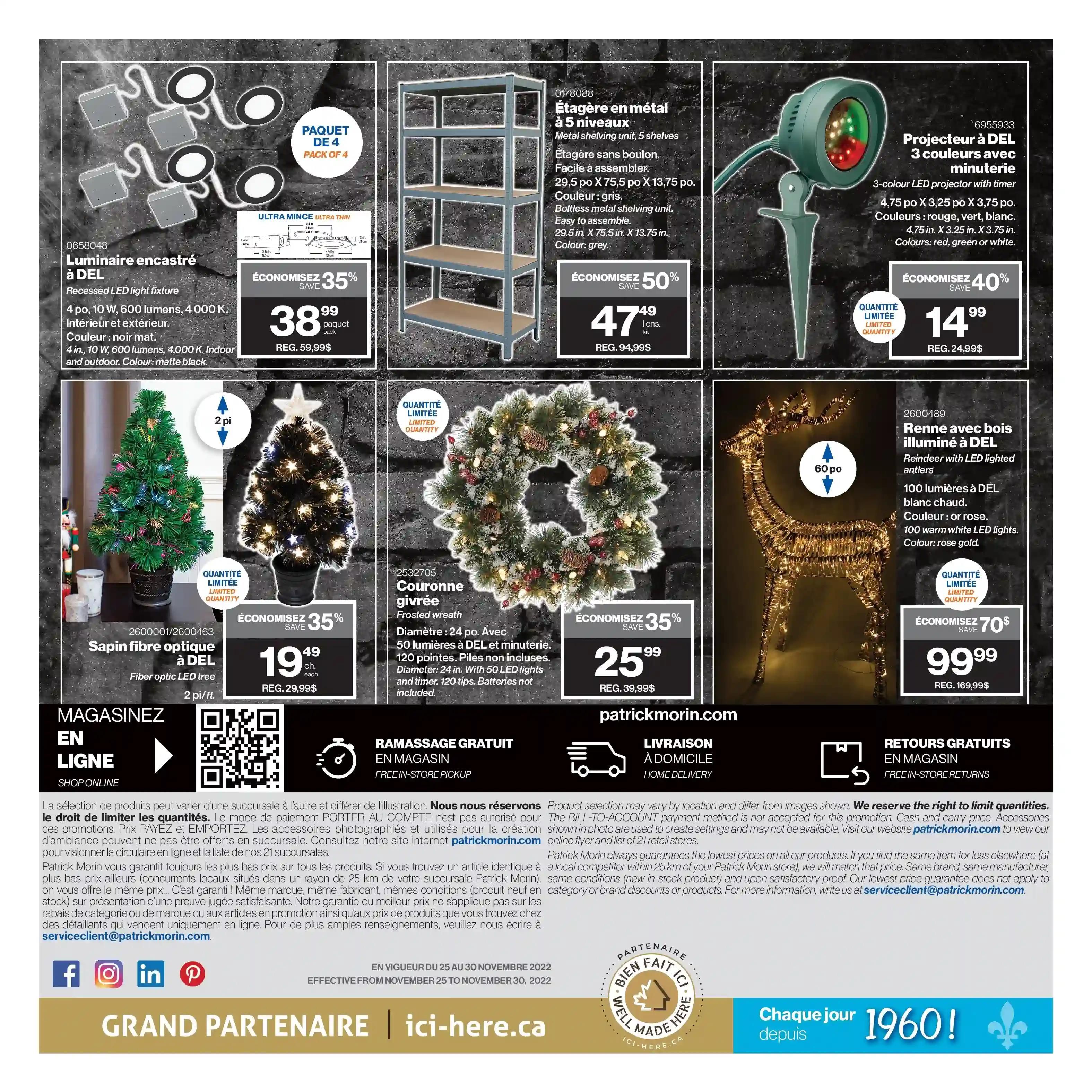 Patrick Morin Black Friday Flyer November 25 to 30