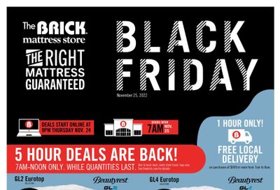 The Brick Mattress Store Black Friday Flyer November 25 to 27, 2022