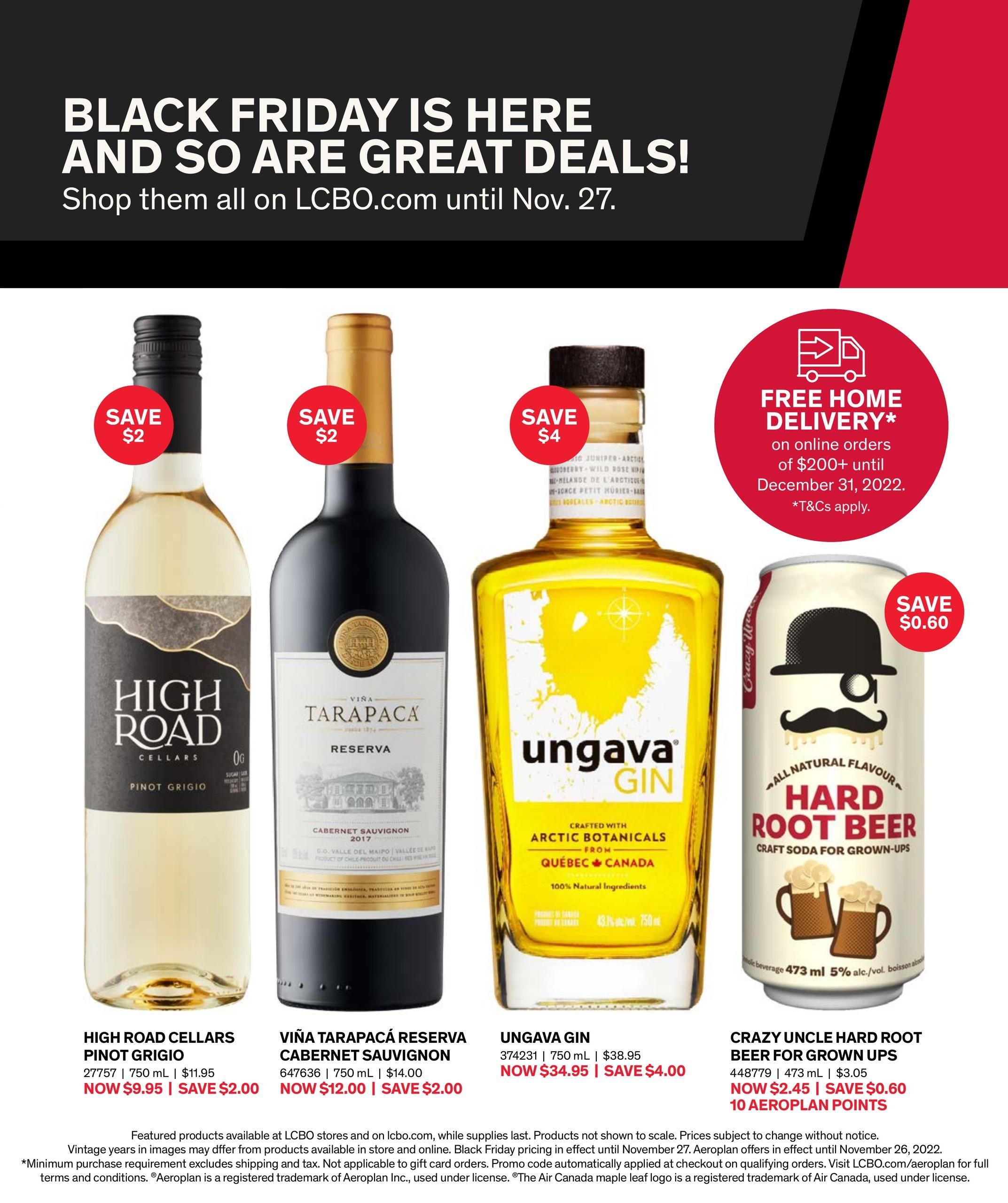 LCBO Black Friday Deals Flyer November 25 to 27, 2022
