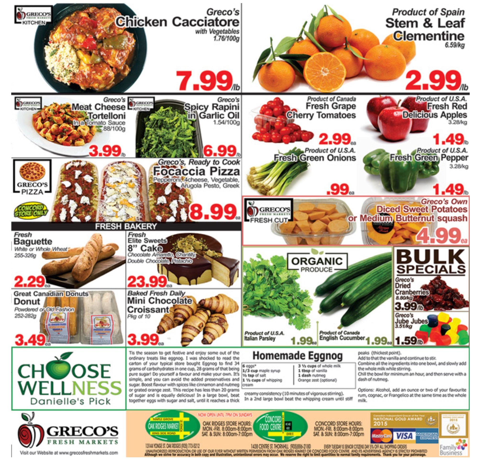 Greco's Fresh Market Flyer November 25 to December 1