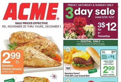 ACME (DE, NJ, NY, PA) Weekly Ad Flyer Specials November 25 to December 1, 2022