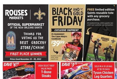 Rouses Markets (AL, LA, MS) Weekly Ad Flyer Specials November 25 to November 30, 2022