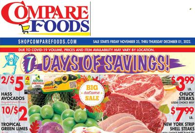 Compare Foods (CT, MD, NC, NJ, NY, RI) Weekly Ad Flyer Specials November 25 to December 1, 2022
