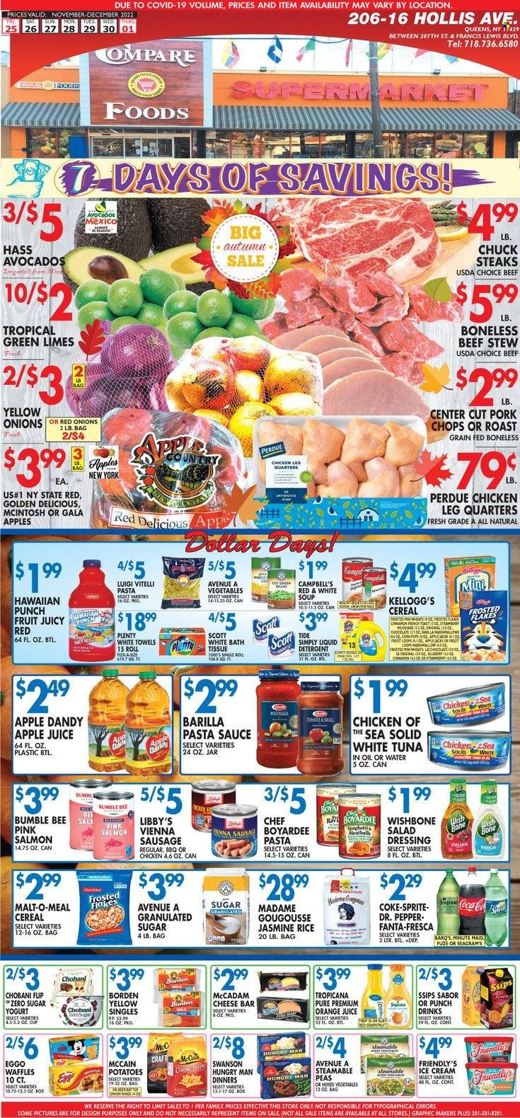 Compare Foods (NY) Weekly Ad Flyer Specials November 25 to December 1, 2022