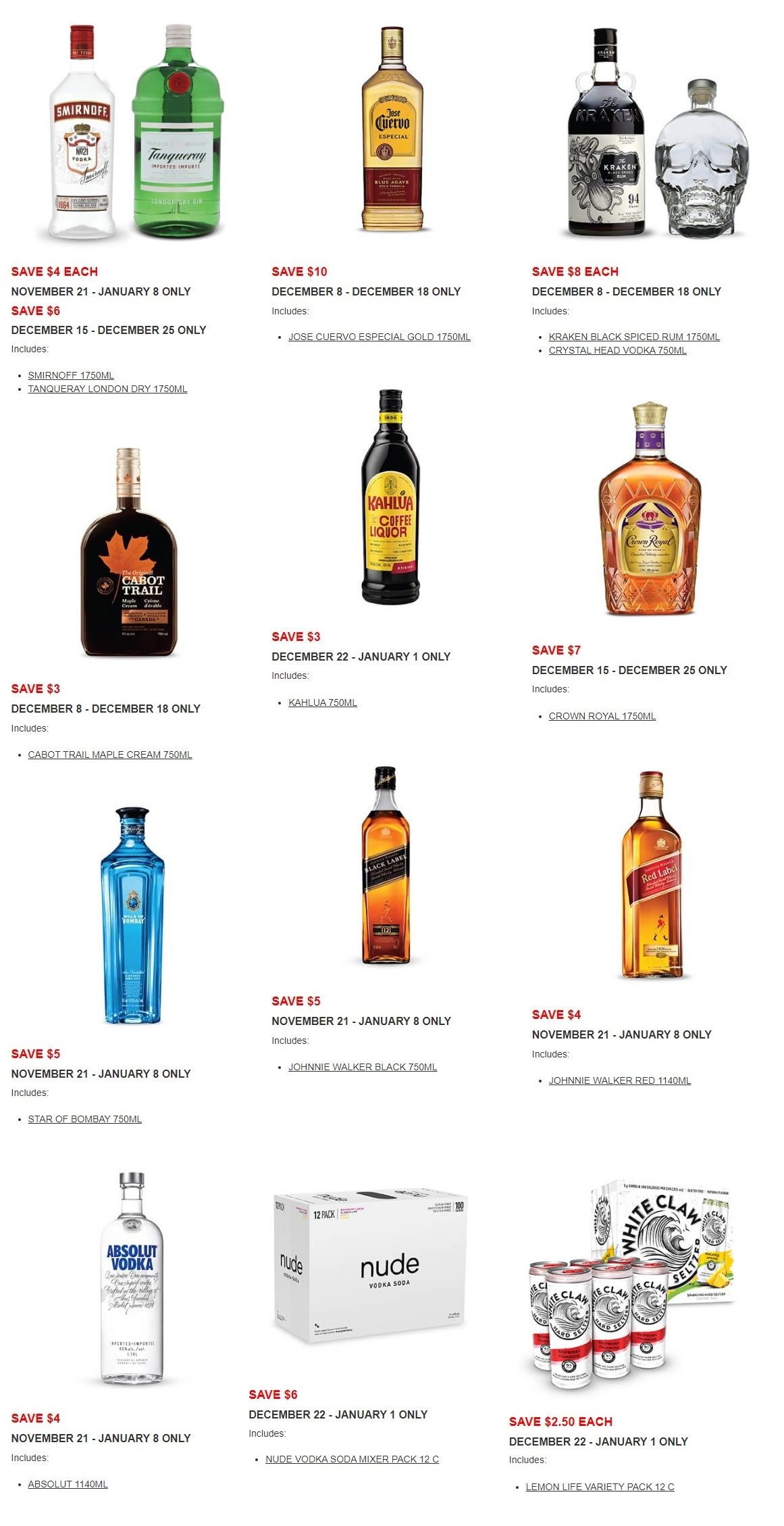 Alcool NB Liquor Hot Deals Flyer November 21 to January 8
