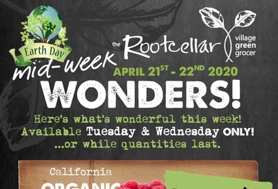 The Root Cellar Mid-Week Flyer April 21 and 22