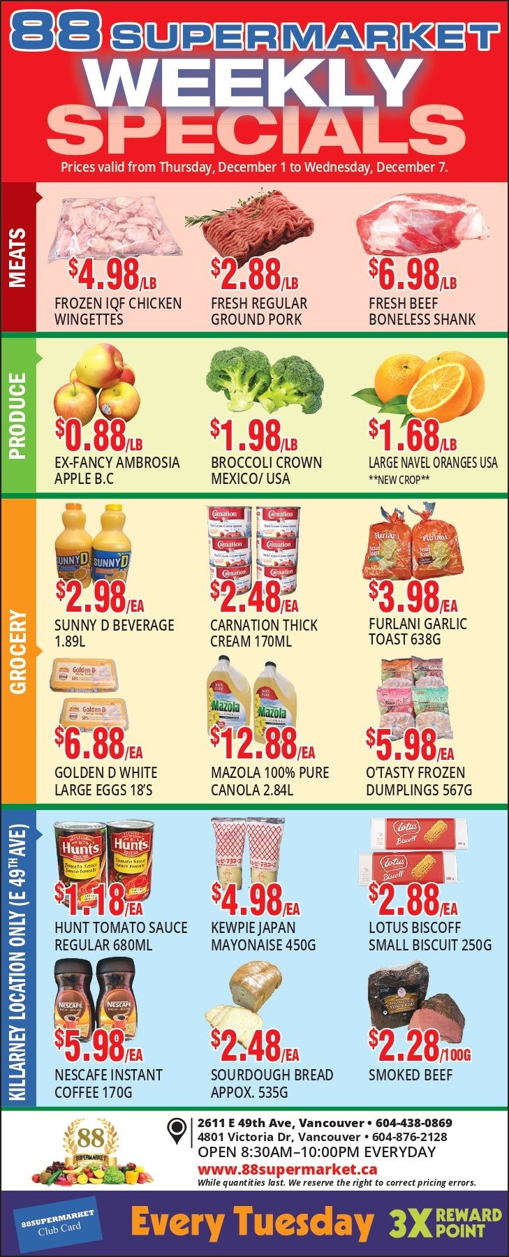88 Supermarket Flyer December 1 to 7