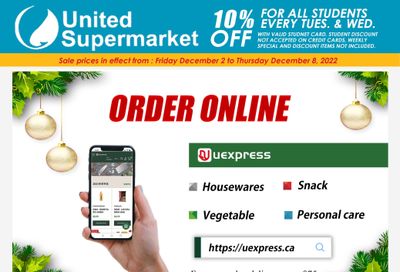 United Supermarket Flyer December 2 to 8