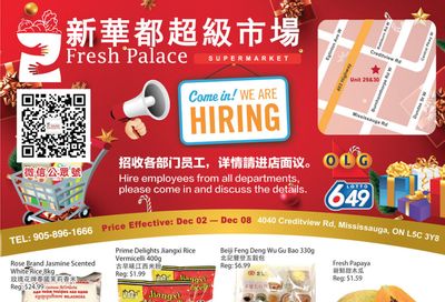 Fresh Palace Supermarket Flyer December 2 to 8
