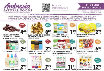 Ambrosia Natural Foods Flyer December 1 to 31