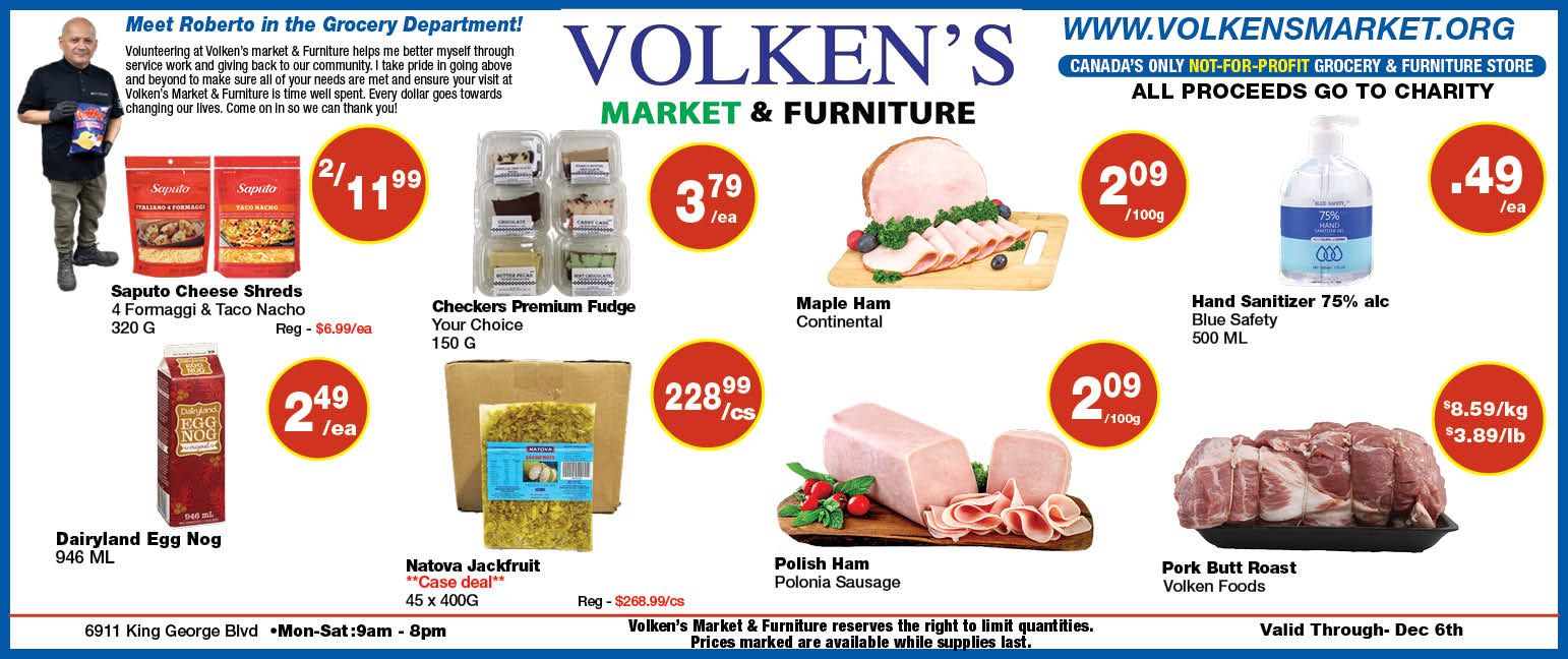 Volken's Market & Furniture Flyer November 30 to December 6