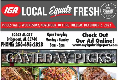 IGA (50) Weekly Ad Flyer Specials November 30 to December 6, 2022