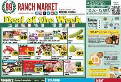 99 Ranch Market (10, MD) Weekly Ad Flyer Specials December 2 to December 8, 2022