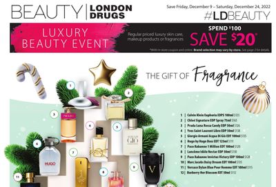 London Drugs Luxury Beauty Event Flyer December 9 to 24