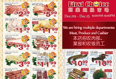 First Choice Supermarket Flyer December 9 to 15