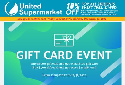 United Supermarket Flyer December 9 to 15
