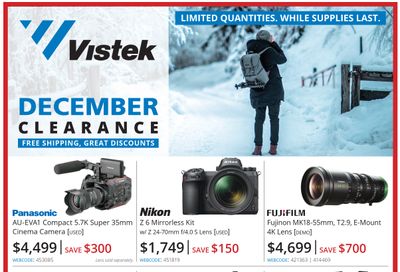 Vistek December Clearance Flyer December 9 to 23