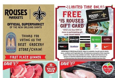 Rouses Markets (AL, LA, MS) Weekly Ad Flyer Specials December 7 to December 14, 2022