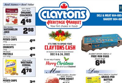 Claytons Heritage Market Flyer December 9 to 15