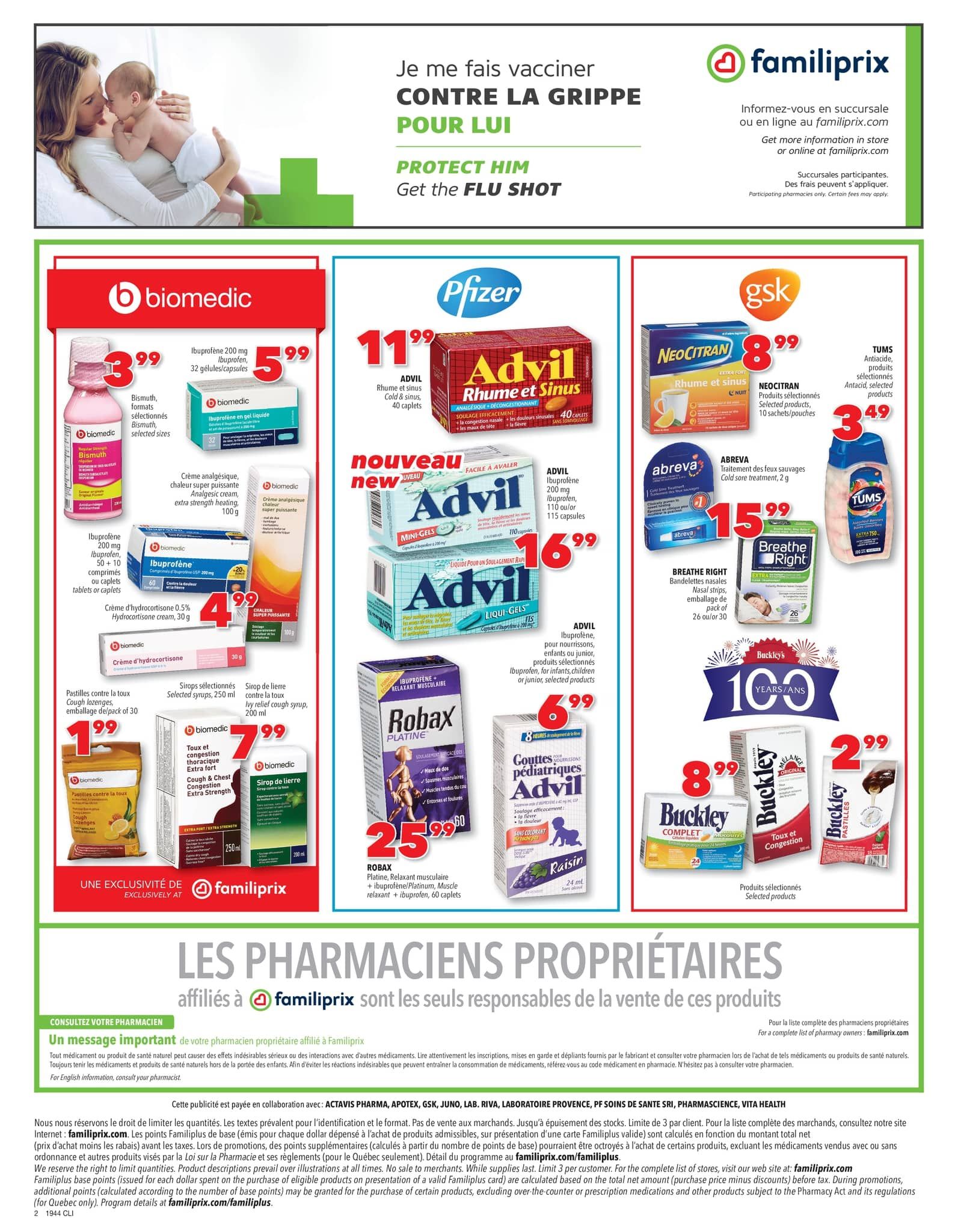 Familiprix Clinique Flyer October 31 to November 6