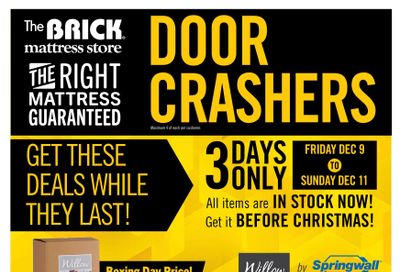 The Brick Mattress Store Flyer December 9 to 19