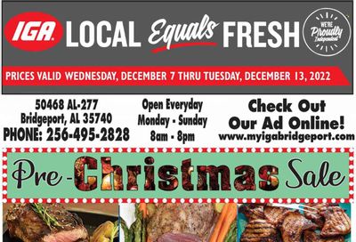 IGA (50) Weekly Ad Flyer Specials December 7 to December 13, 2022