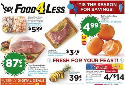 Food 4 Less (CA) Weekly Ad Flyer Specials December 14 to December 20, 2022