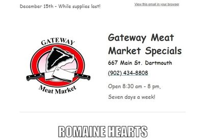 Gateway Meat Market Flyer December 15 to 21