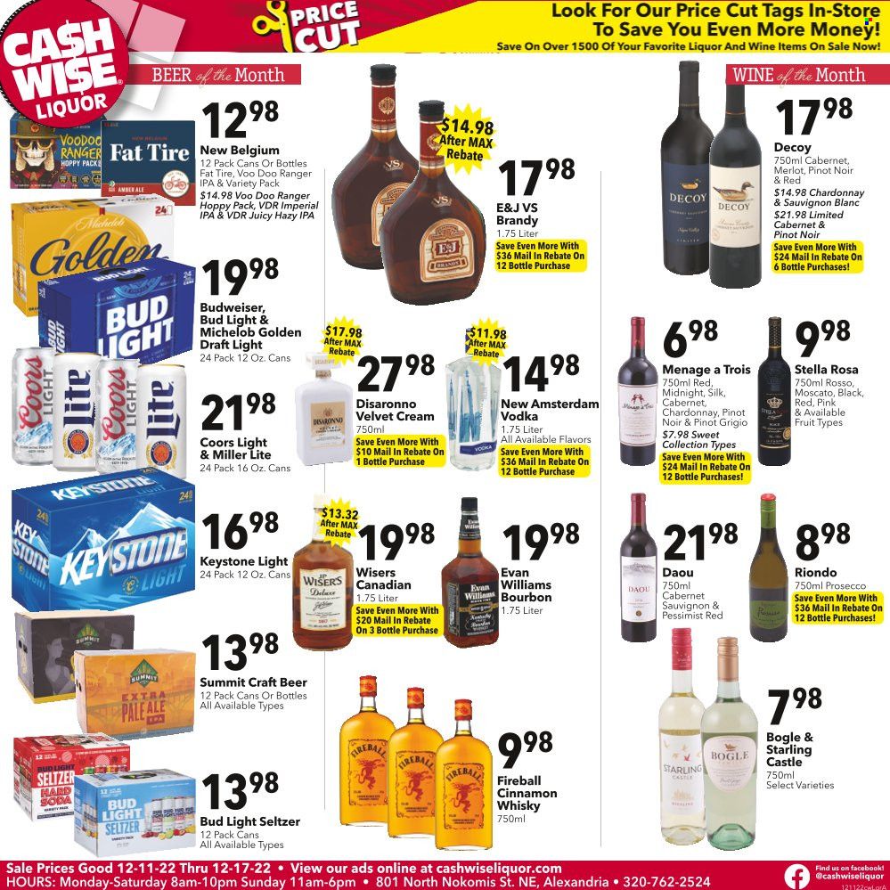 Cash Wise Liquor Only (MN) Weekly Ad Flyer Specials December 11 to December 17, 2022