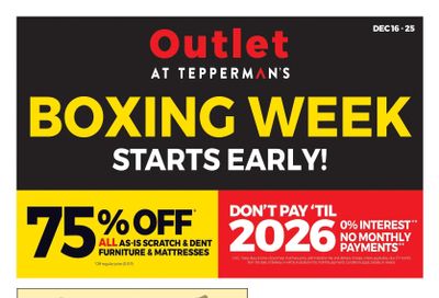 Outlet at Tepperman's Flyer December 16 to 25